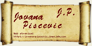 Jovana Piščević vizit kartica